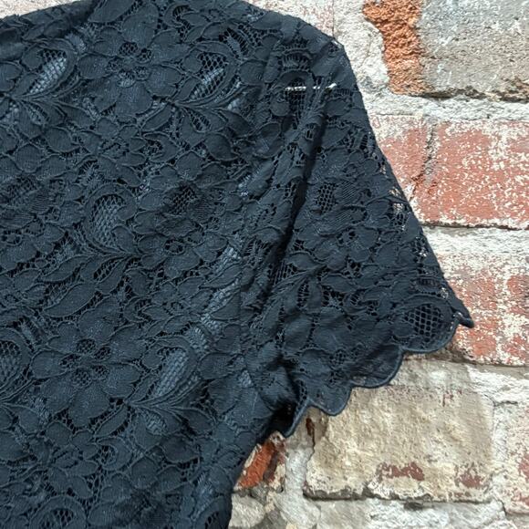 J. Crew Black Lace A-Line Party Dress Size 0 - Picture 4 of 5